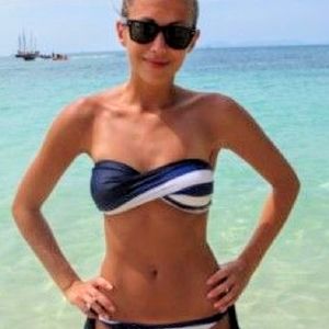 Bikini top Twisted striped blue-white